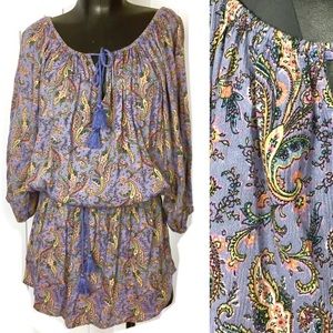 Denim & Supply Purple Paisley Tunic Top M